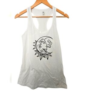 NWOT White Graphic Tank Top Size Small